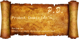 Probst Domicián névjegykártya